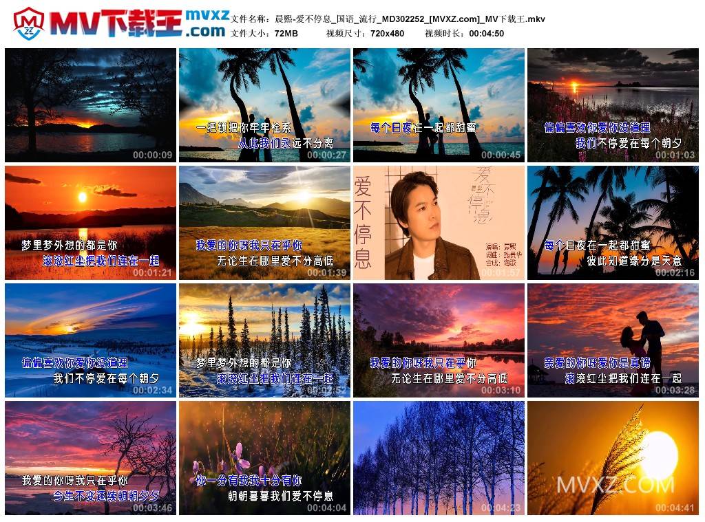 晨熙-爱不停息_国语_流行_MD302252